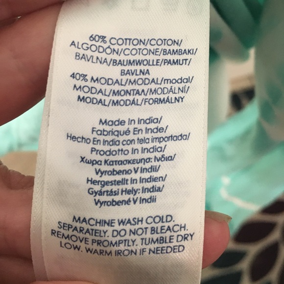 Turquoise Tye-dye elastic boat neck shirt with tie long  sleeves - Picture 11 of 11